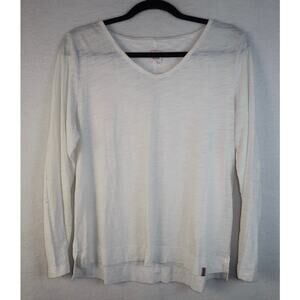 Jane & Bleecker Womens white cotton long sleeve basic